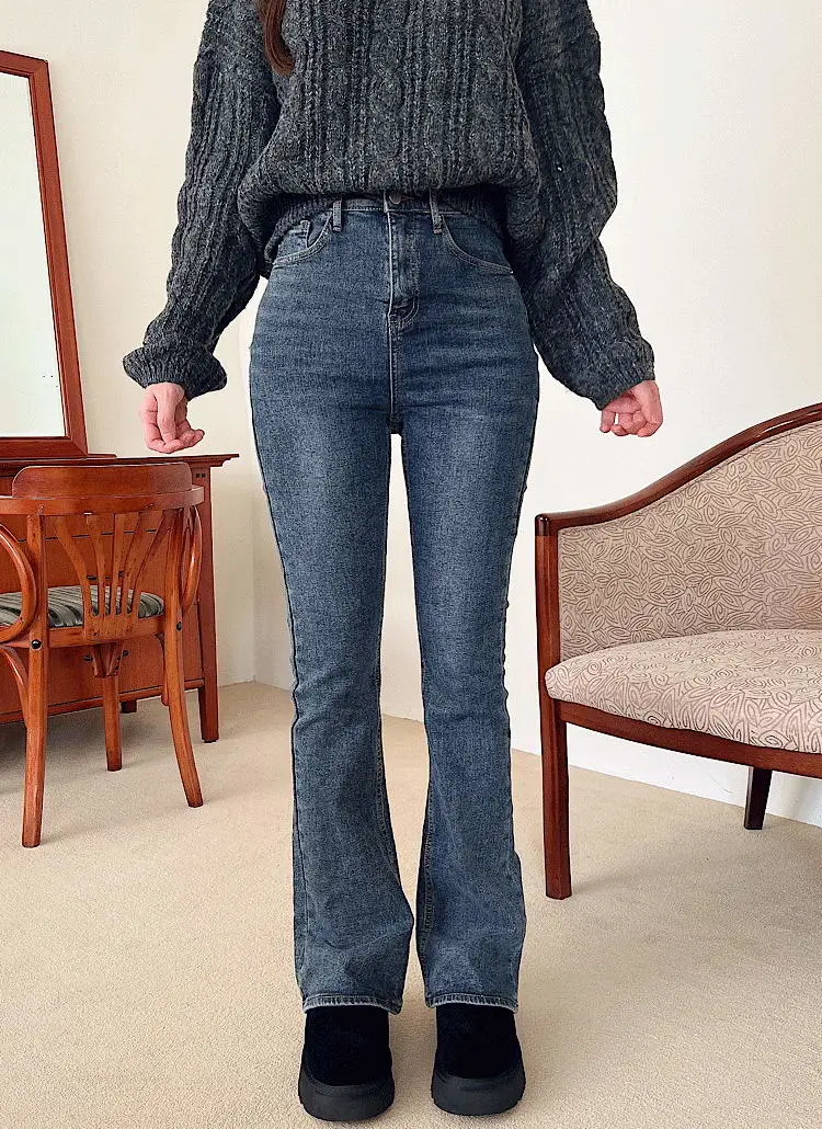 裏起毛フレアラインデニムパンツ | dearsera | 詳細画像1