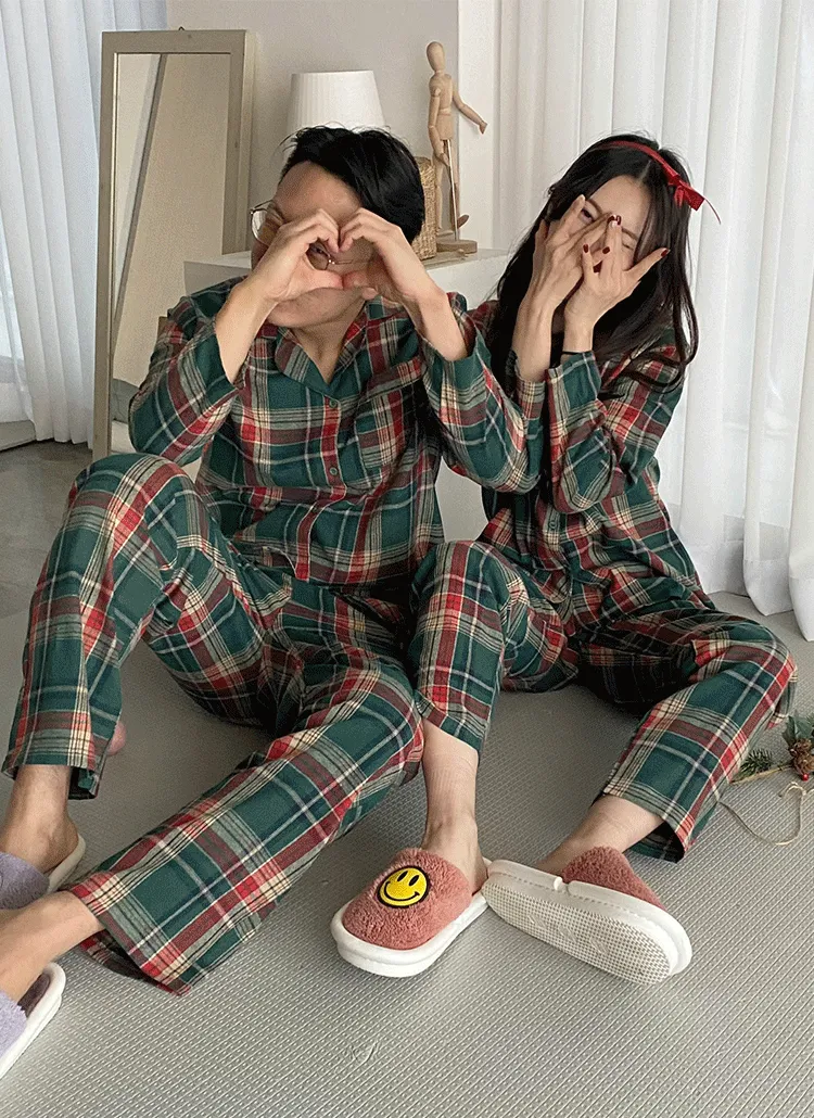 グリーンチェックパジャマ上下SET | theclip | 詳細画像1