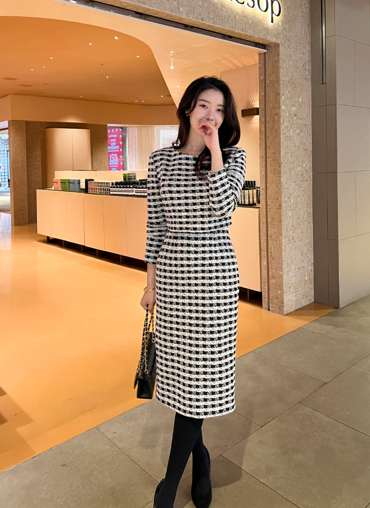 チェックセットアップ風ワンピース | レディースファッション通販 - DHOLIC