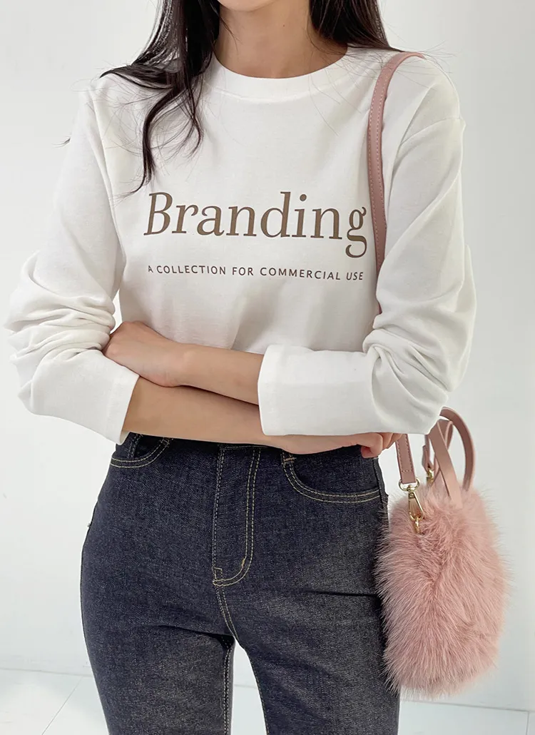 起毛レタリングラウンドTシャツ | DHOLIC | 詳細画像1