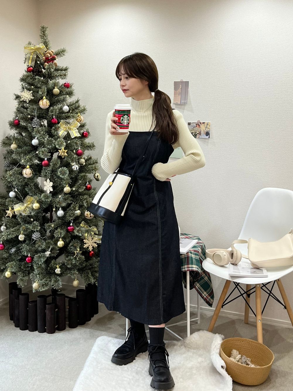 デニム刺繍ノースリーブキャミワンピース ステッチデニムキャミワンピース | レディースファッション通販 - DHOLIC