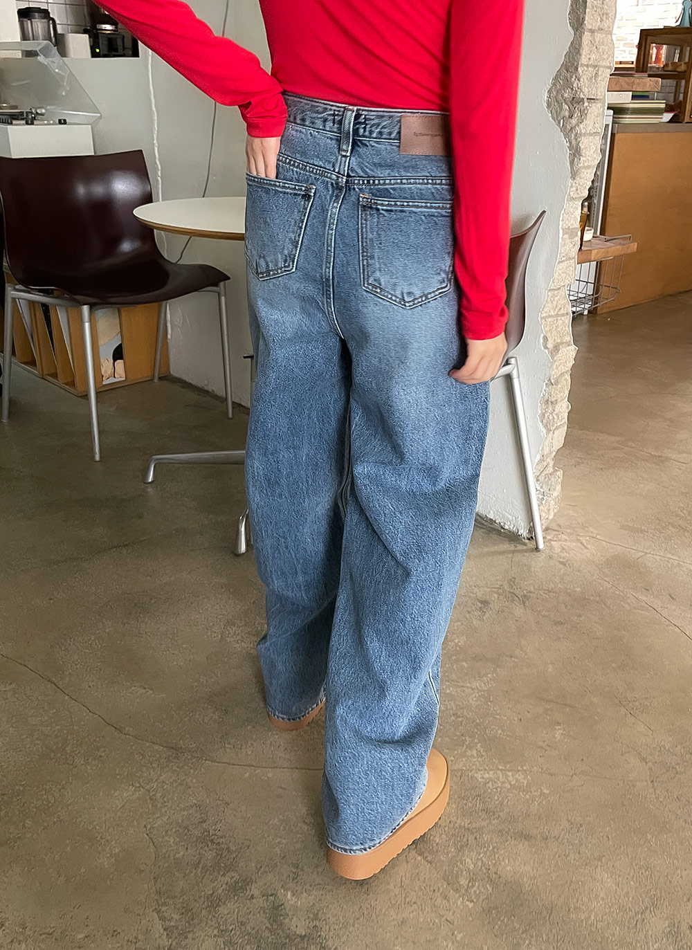 ワイドストレートブルーデニムパンツ | DHOLIC | 詳細画像5