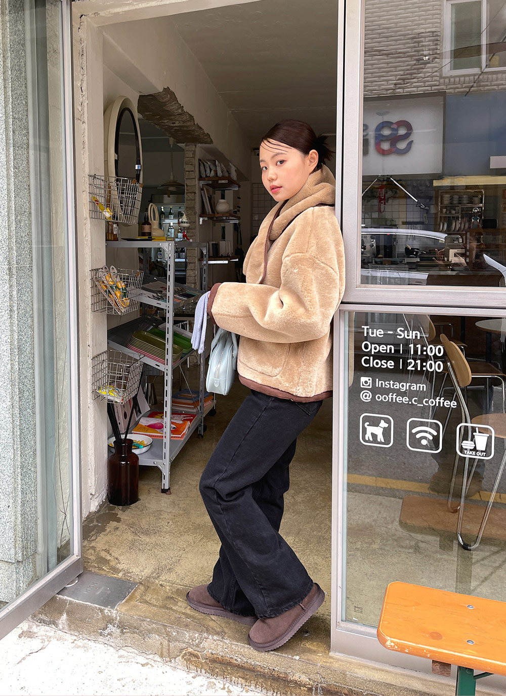 マフラー付配色エコファージャケット | DHOLIC | 詳細画像6