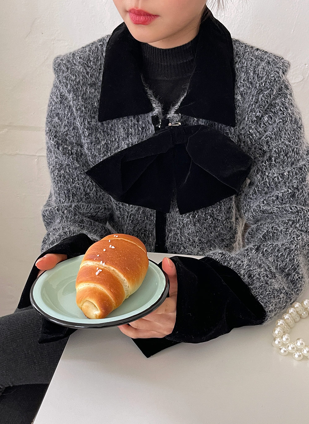 リボンブローチ付キルト裏地ジャケット&ミニスカートSET | DHOLIC | 詳細画像7
