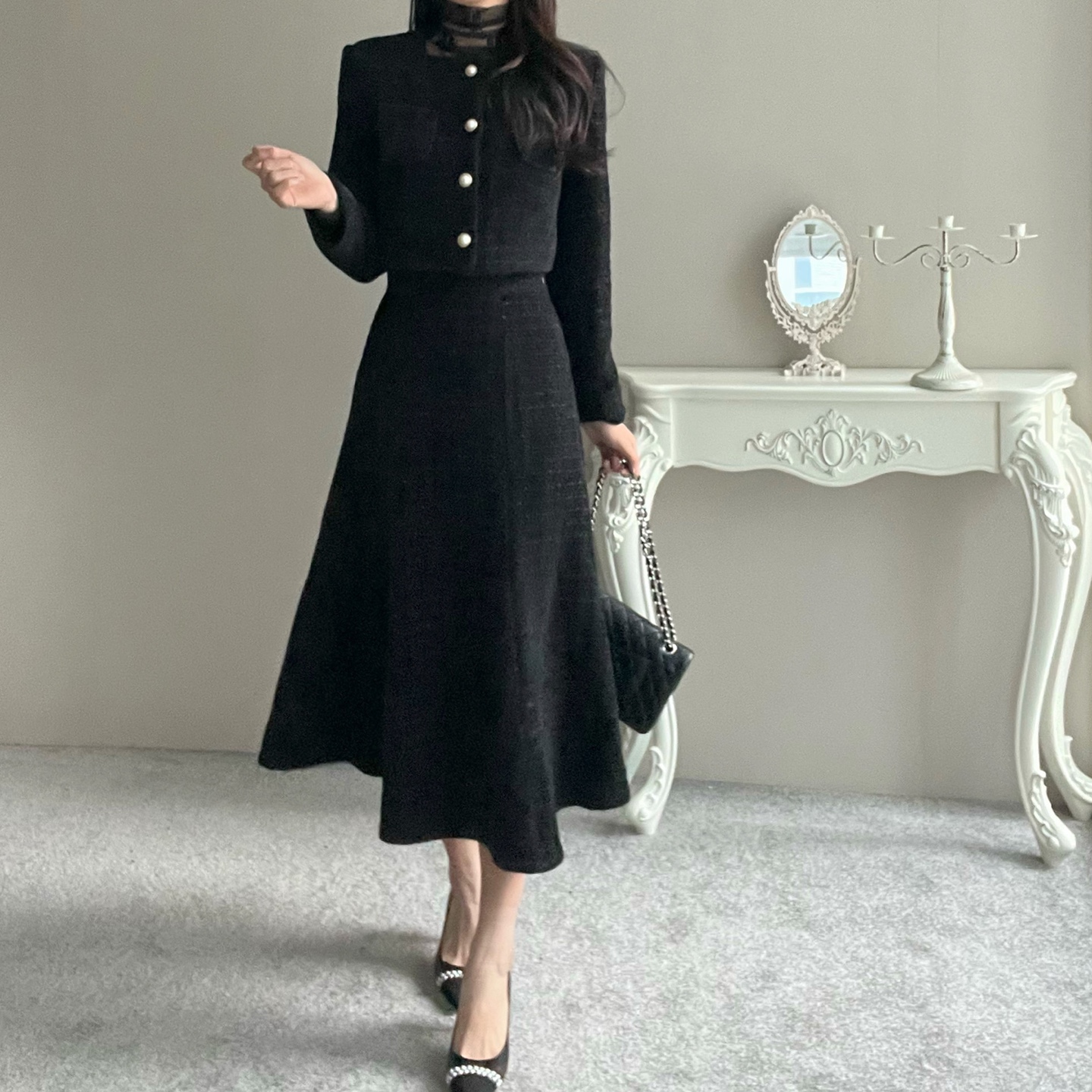 ツーポケツイードジャケット&フレアスカートSET | レディース