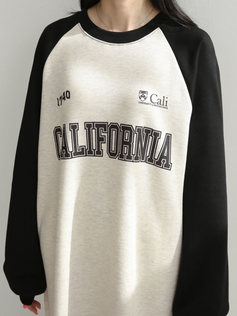 裏起毛CALIFORNIA配色ラグランスウェットワンピース | 詳細画像23