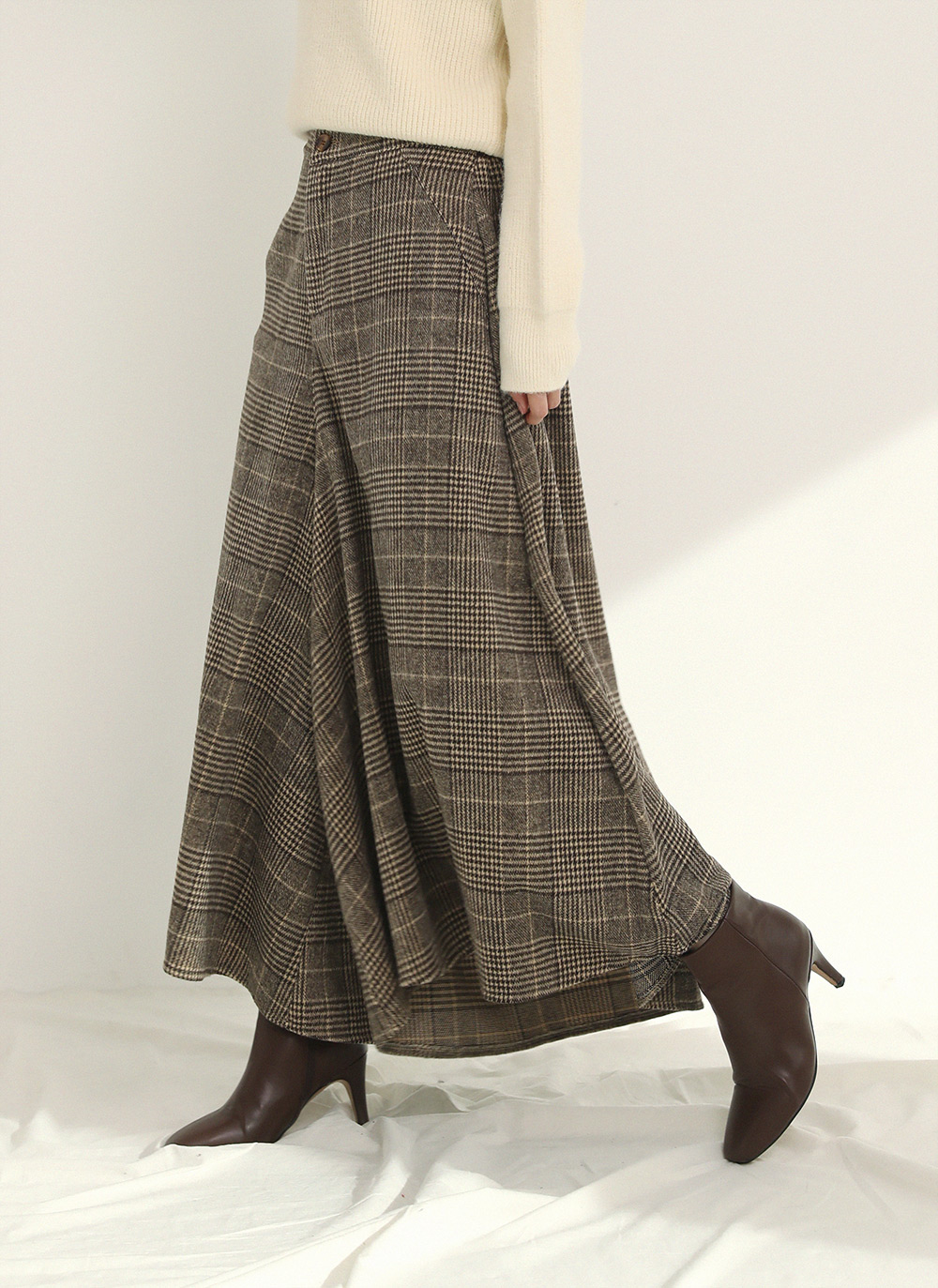 起毛チェックワイドフレアパンツ | DHOLIC | 詳細画像5