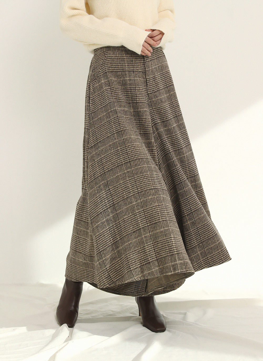 起毛チェックワイドフレアパンツ | DHOLIC | 詳細画像6