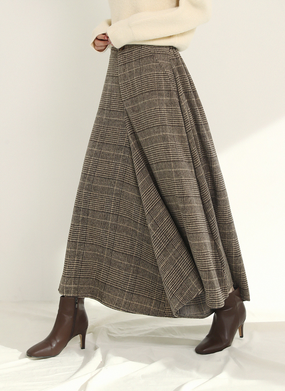起毛チェックワイドフレアパンツ | DHOLIC | 詳細画像7