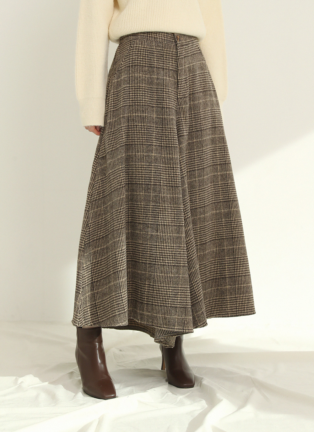 起毛チェックワイドフレアパンツ | DHOLIC | 詳細画像8
