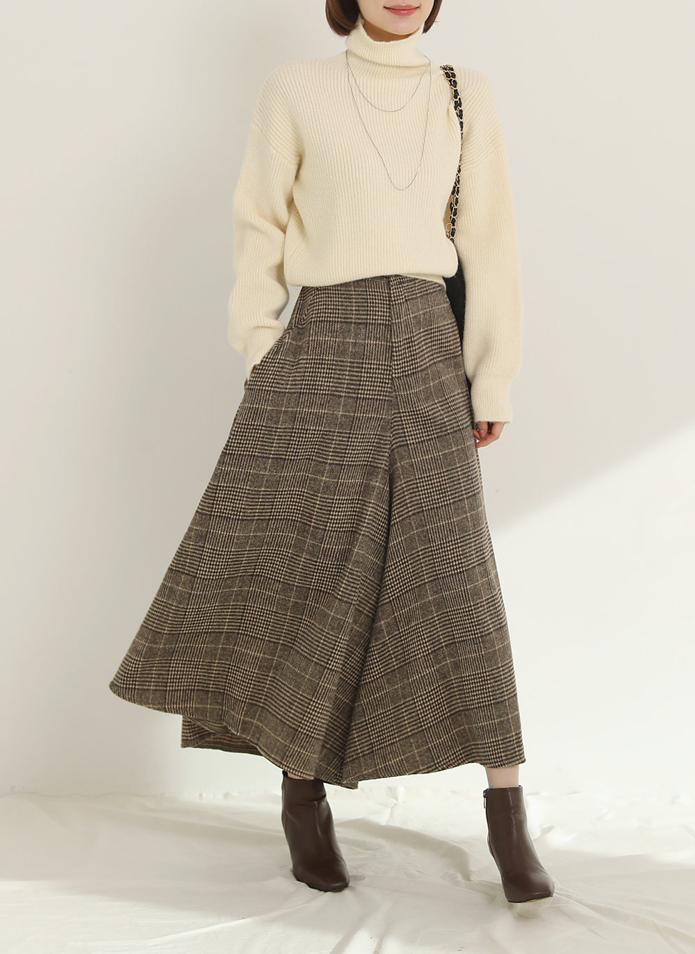 起毛チェックワイドフレアパンツ | DHOLIC | 詳細画像9