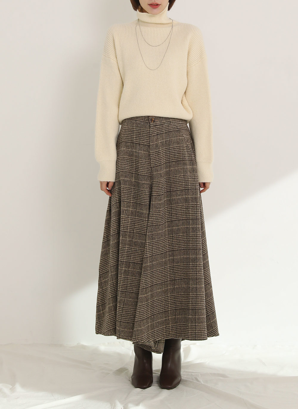 起毛チェックワイドフレアパンツ | DHOLIC | 詳細画像11