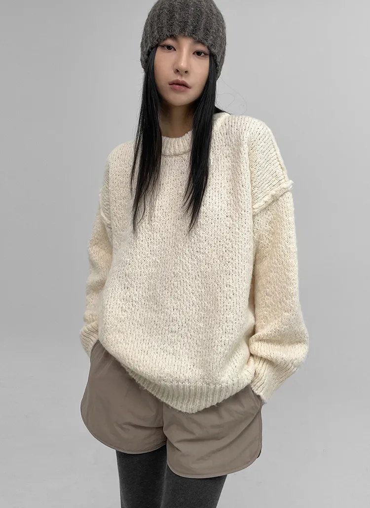 ウール混ボカシルーズニット | blackup | 詳細画像1