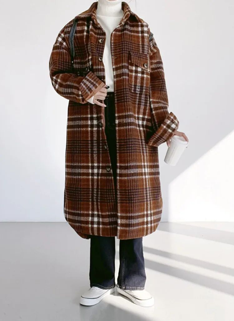 ポケットチェックロングコート | greyraise | 詳細画像1