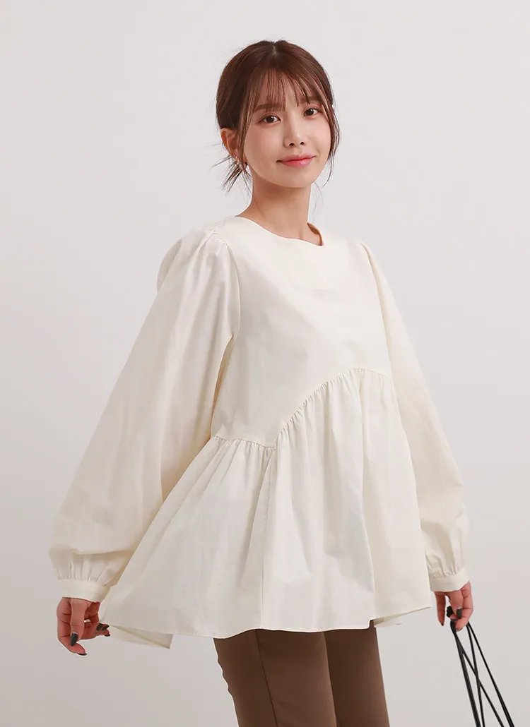 フレアコットンチュニックブラウス | DHOLIC | 詳細画像1