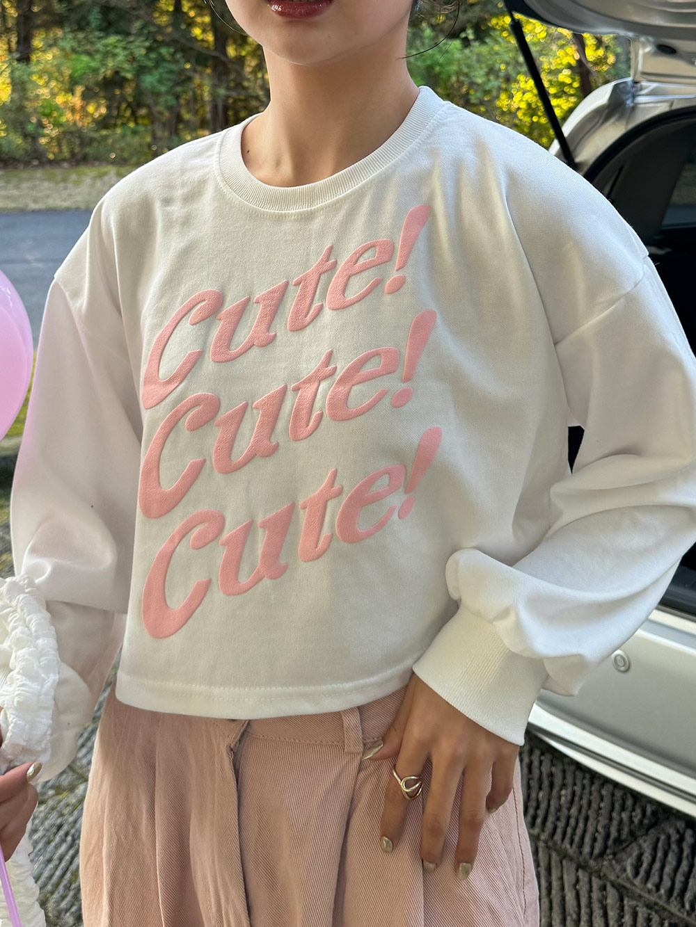 Cute!クロップドTシャツ | 詳細画像3