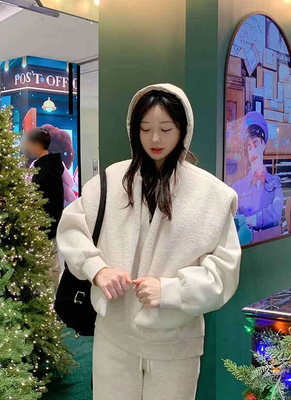 リバーシブルフードボア中綿ベスト | minsshop | 詳細画像1