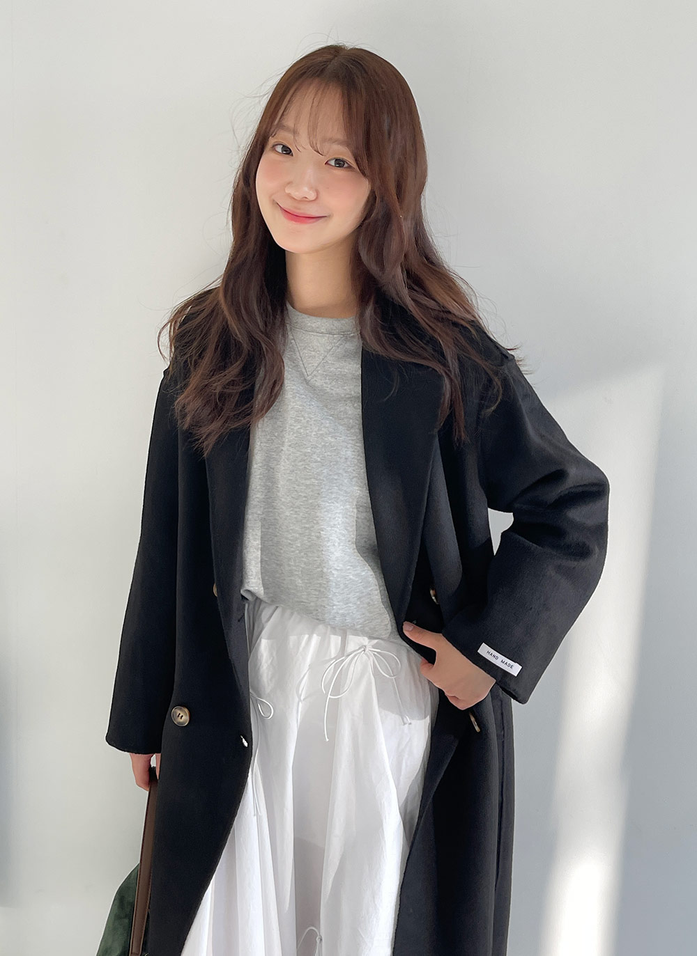 ウール混ハンドメイドダブルロングコート | DHOLIC | 詳細画像22