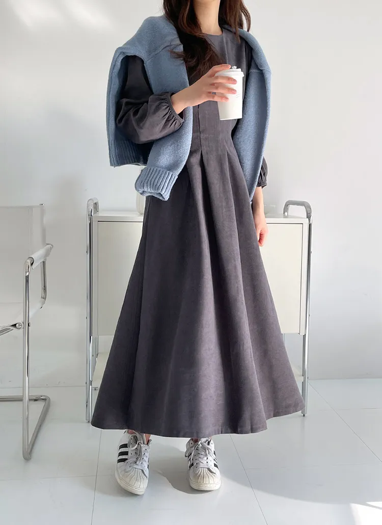 ウール混コーデュロイタックワンピース | DHOLIC | 詳細画像1