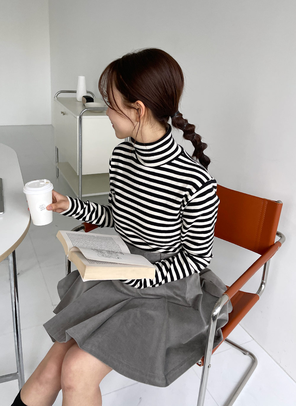 ピーチ起毛ボーダータートルネックTシャツ | DHOLIC | 詳細画像18