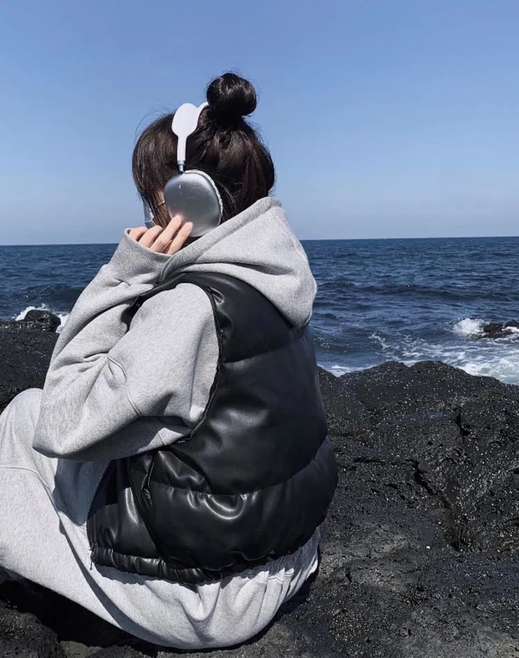 2WAYエコレザー中綿ベスト | jasminbell | 詳細画像1