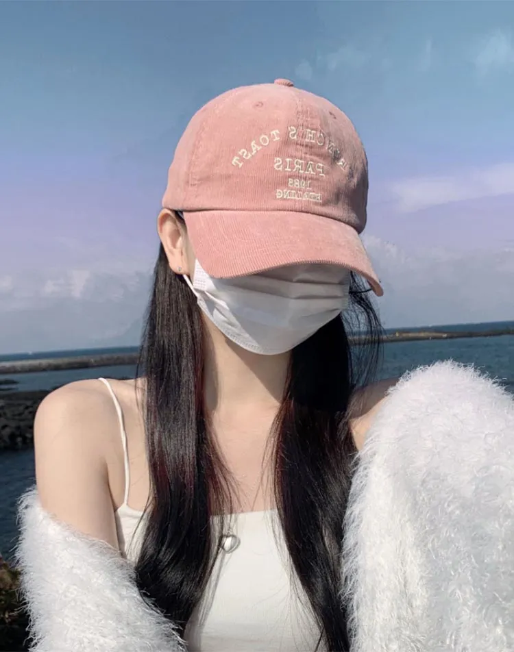 英字刺繍コーデュロイキャップ | jasminbell | 詳細画像1