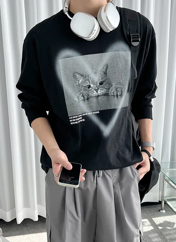 キャットハートペイントTシャツ | 詳細画像1