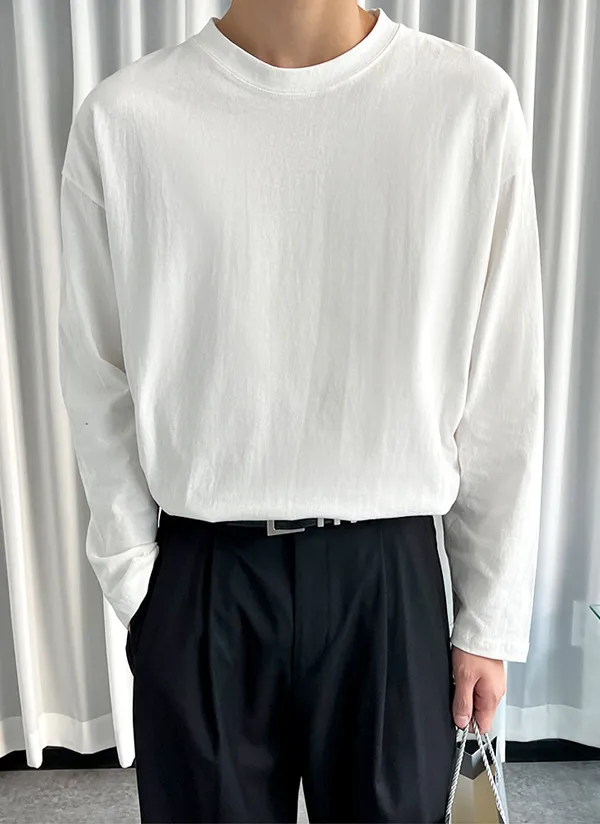 ピーチ起毛オーバーフィット長袖Tシャツ | 詳細画像1