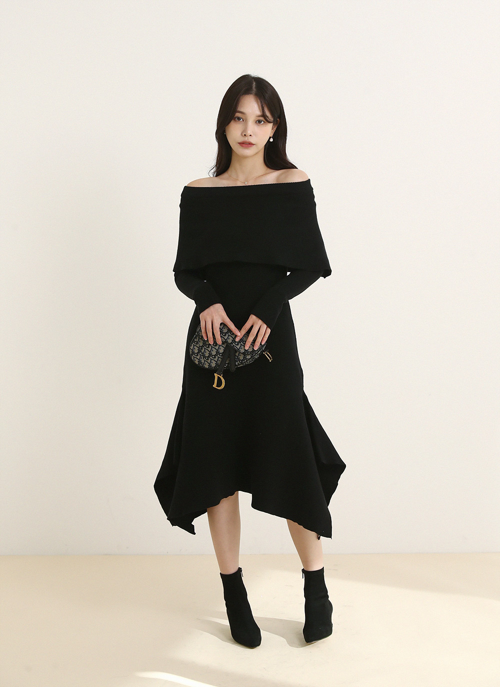 2WAYケープラッフルニットワンピース | DHOLIC | 詳細画像2