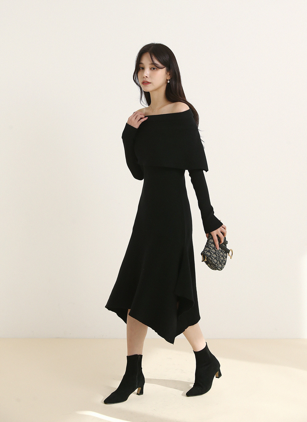 2WAYケープラッフルニットワンピース | DHOLIC | 詳細画像4