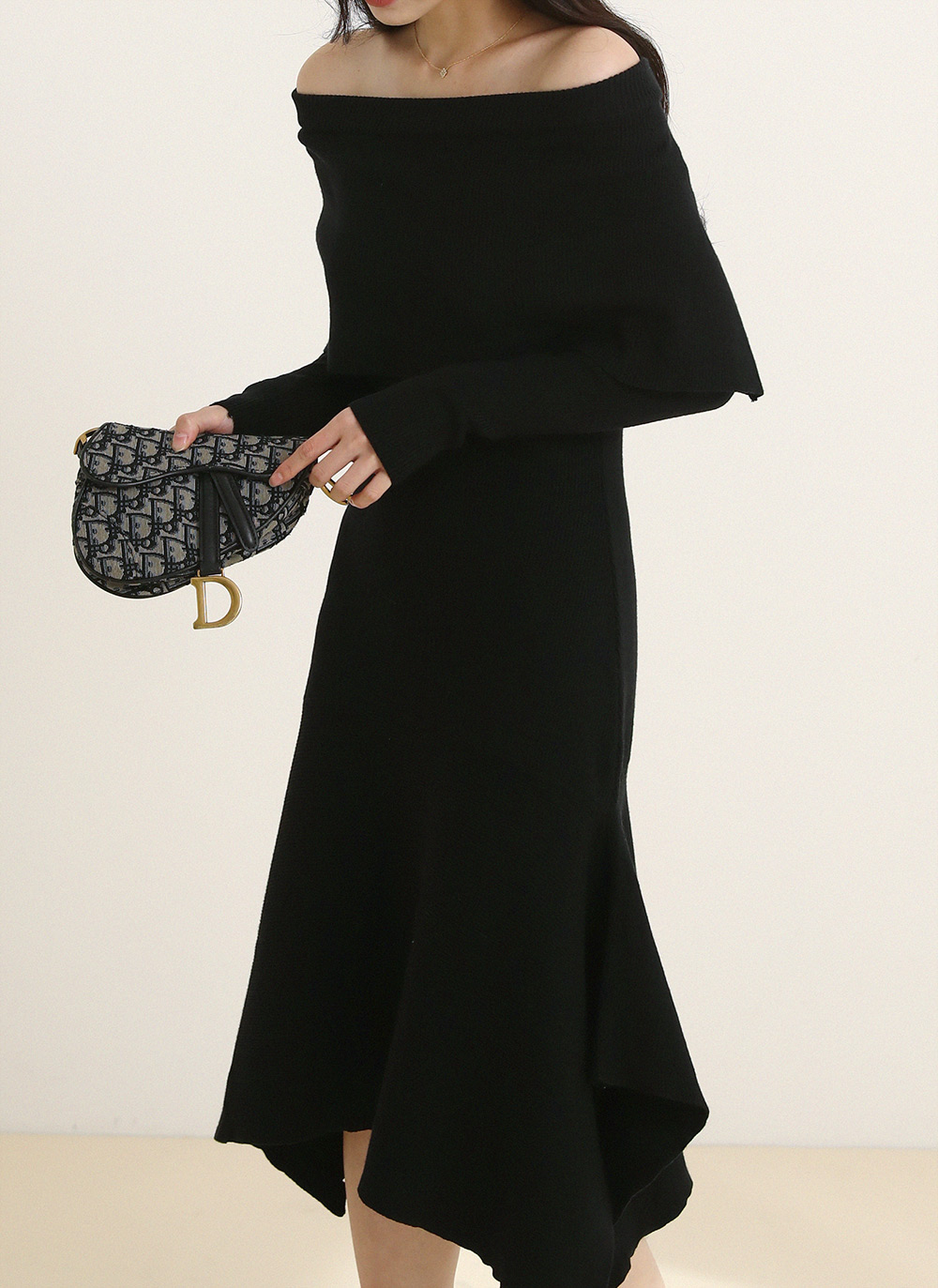 2WAYケープラッフルニットワンピース | DHOLIC | 詳細画像5