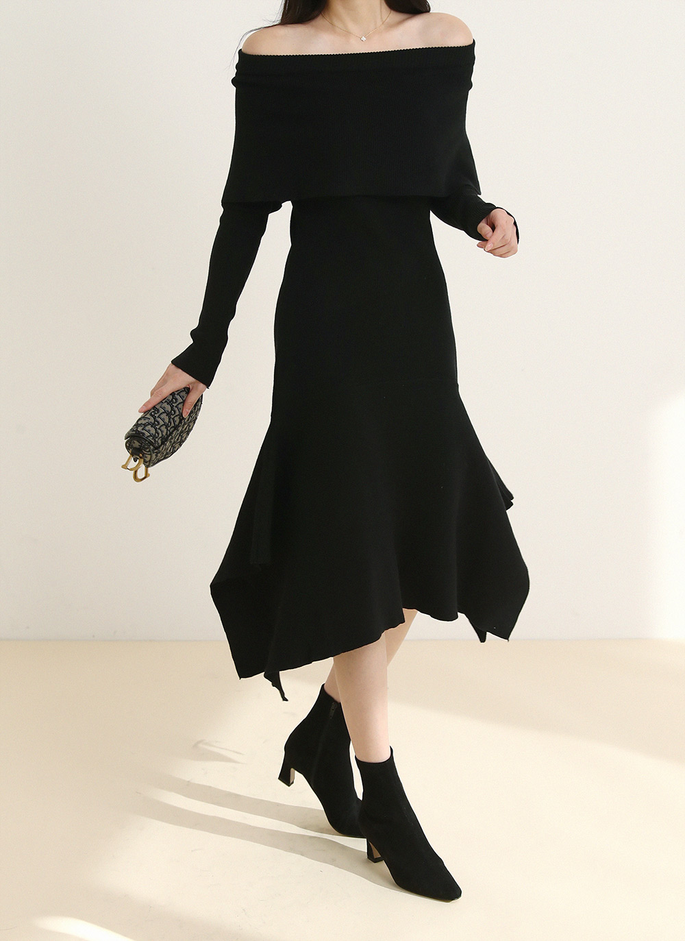 2WAYケープラッフルニットワンピース | DHOLIC | 詳細画像6