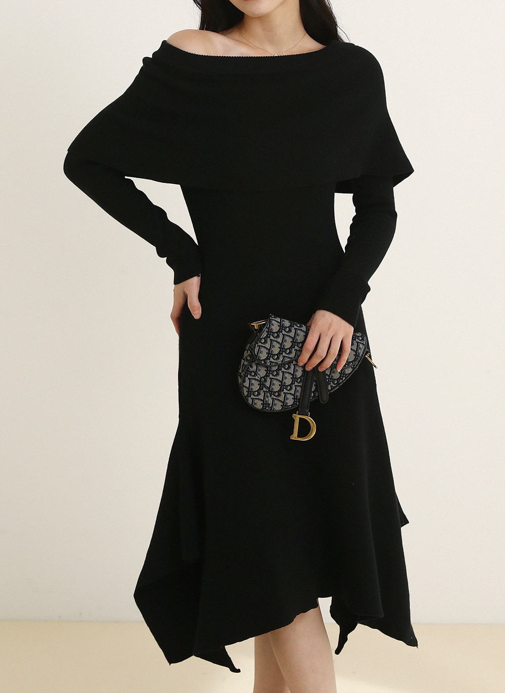 2WAYケープラッフルニットワンピース | DHOLIC | 詳細画像9