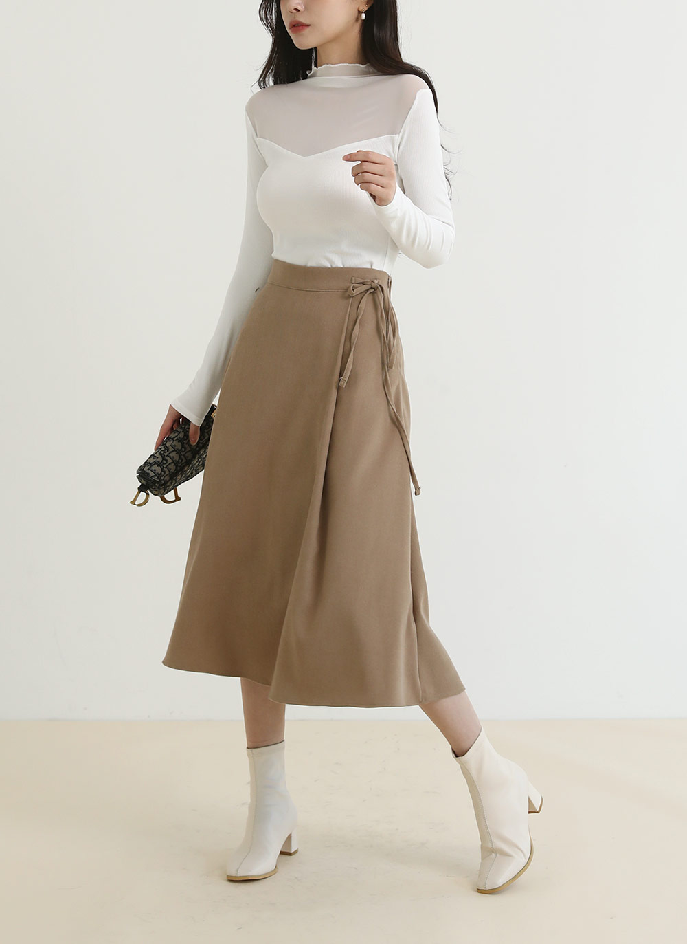 シースルーパネルハーフネックTシャツ | DHOLIC | 詳細画像7