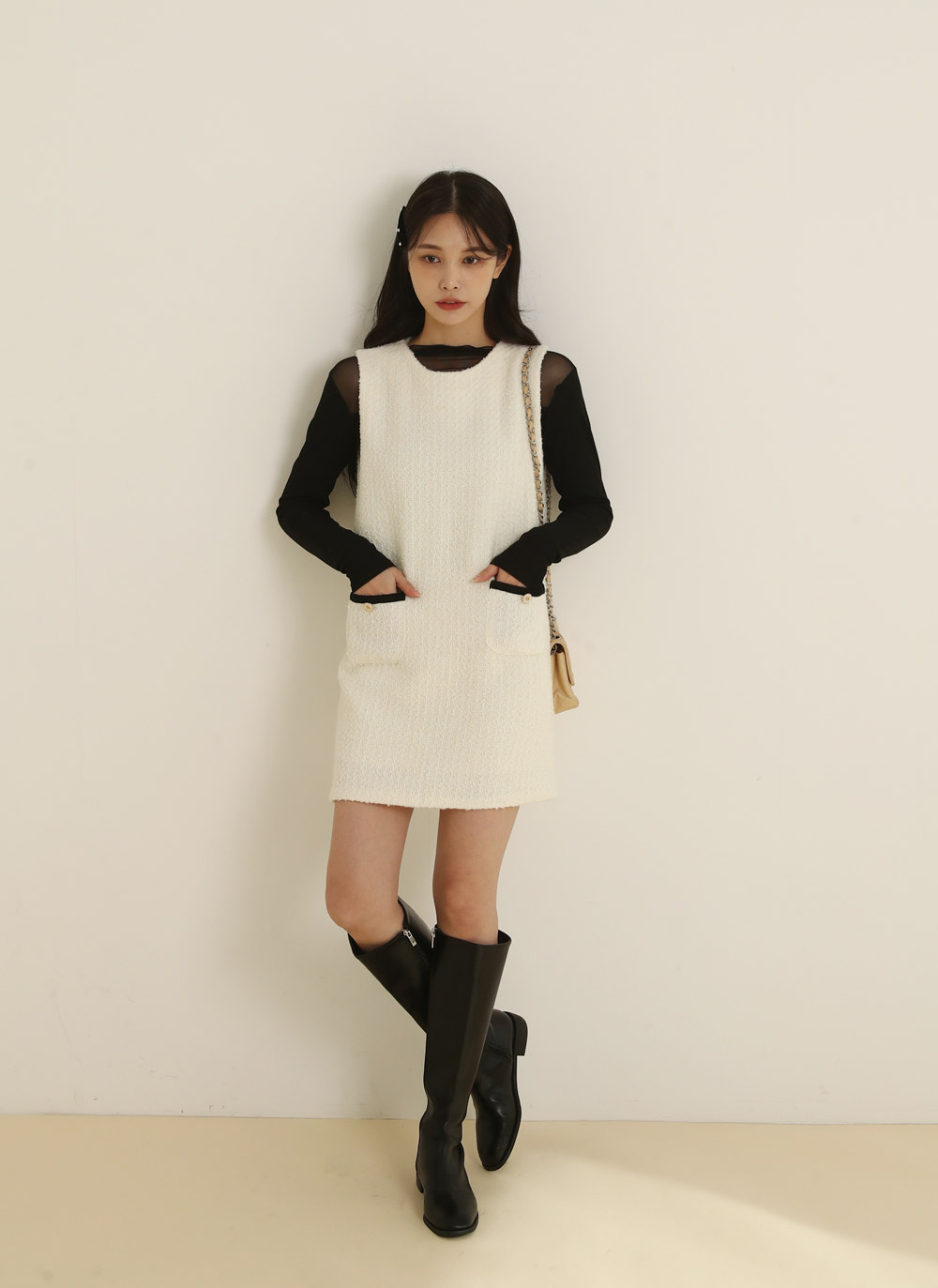 シースルーパネルハーフネックTシャツ | DHOLIC | 詳細画像13