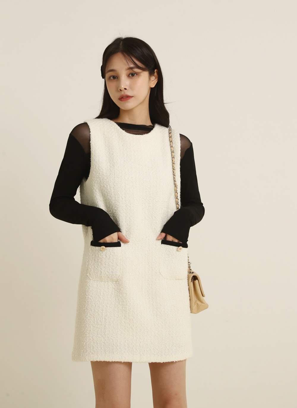 シースルーパネルハーフネックTシャツ | DHOLIC | 詳細画像15