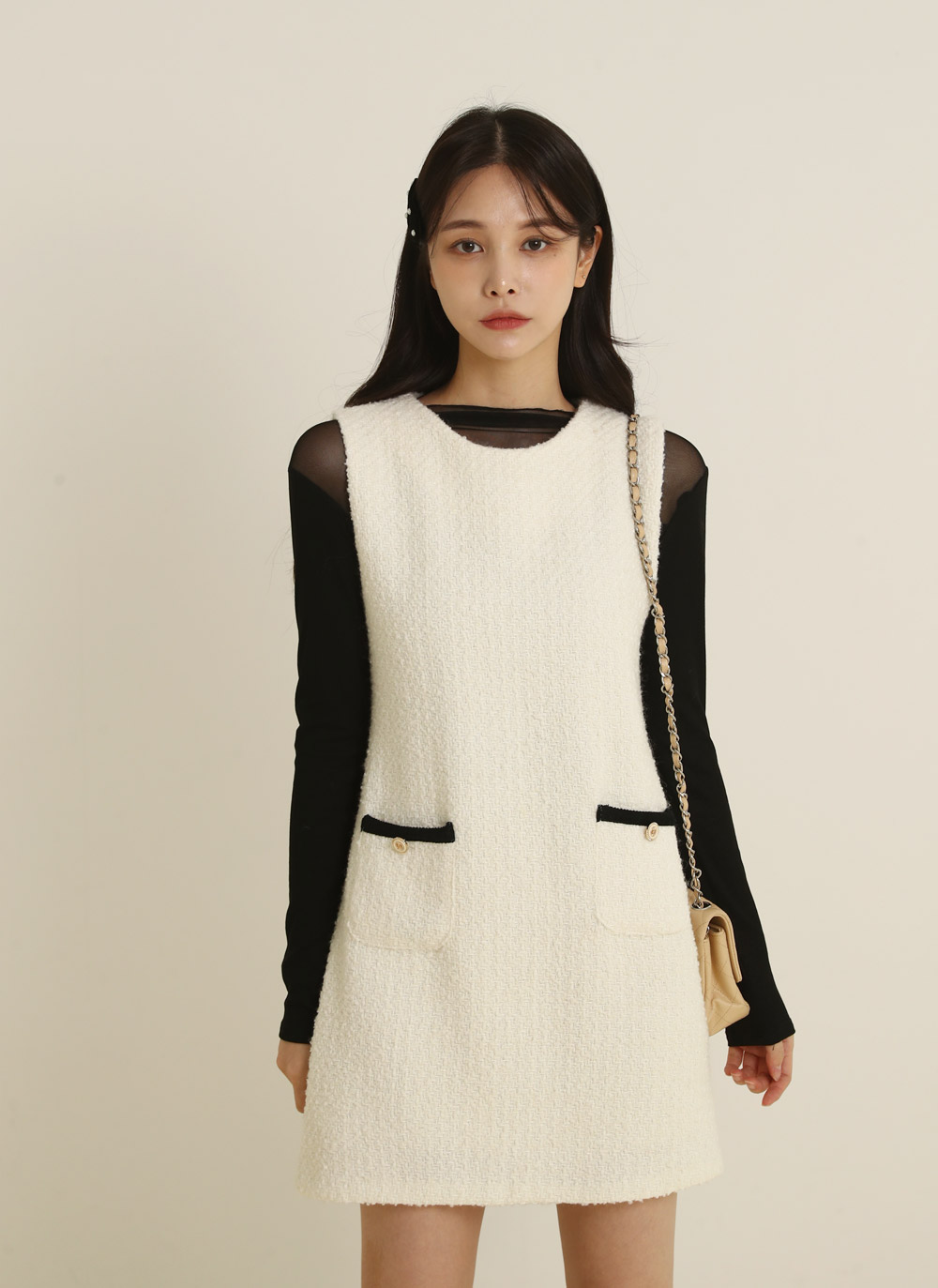 シースルーパネルハーフネックTシャツ | DHOLIC | 詳細画像16