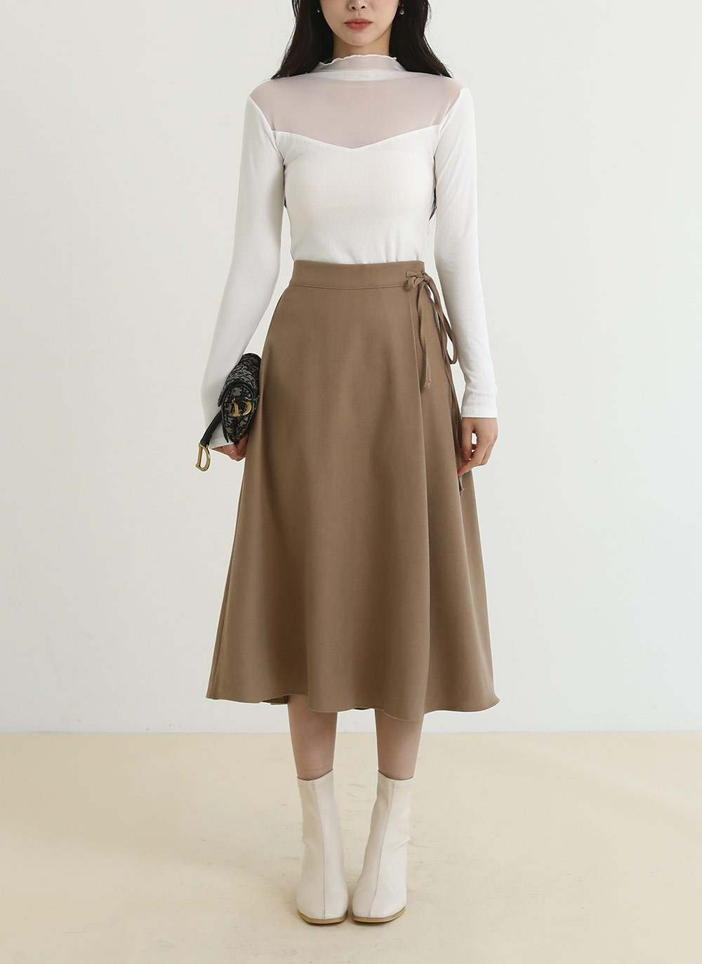 シースルーパネルハーフネックTシャツ | DHOLIC | 詳細画像17