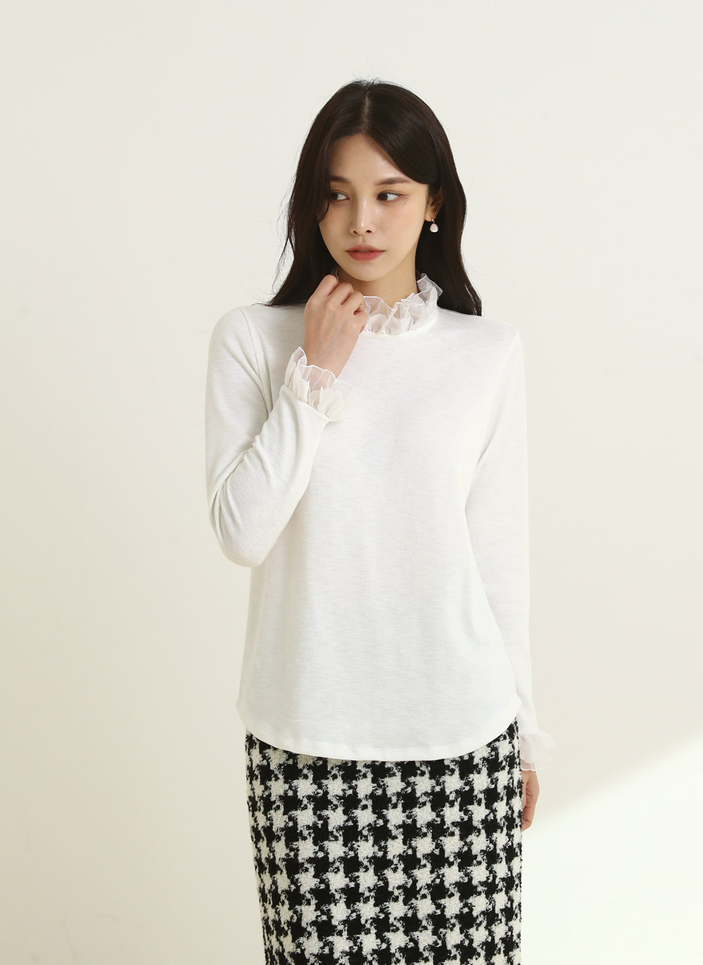 シフォンフリルヘムTシャツ | DHOLIC | 詳細画像7