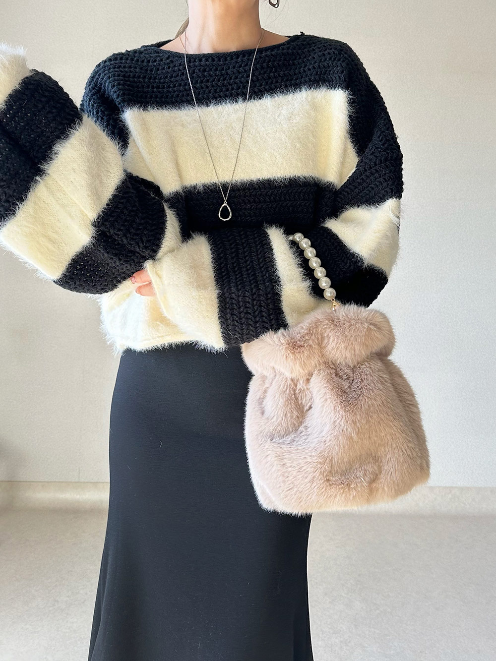 2WAYフェイクパールファーバッグ | 詳細画像3