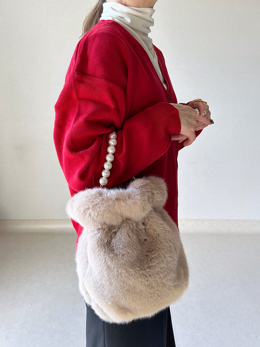 2WAYフェイクパールファーバッグ | 詳細画像5