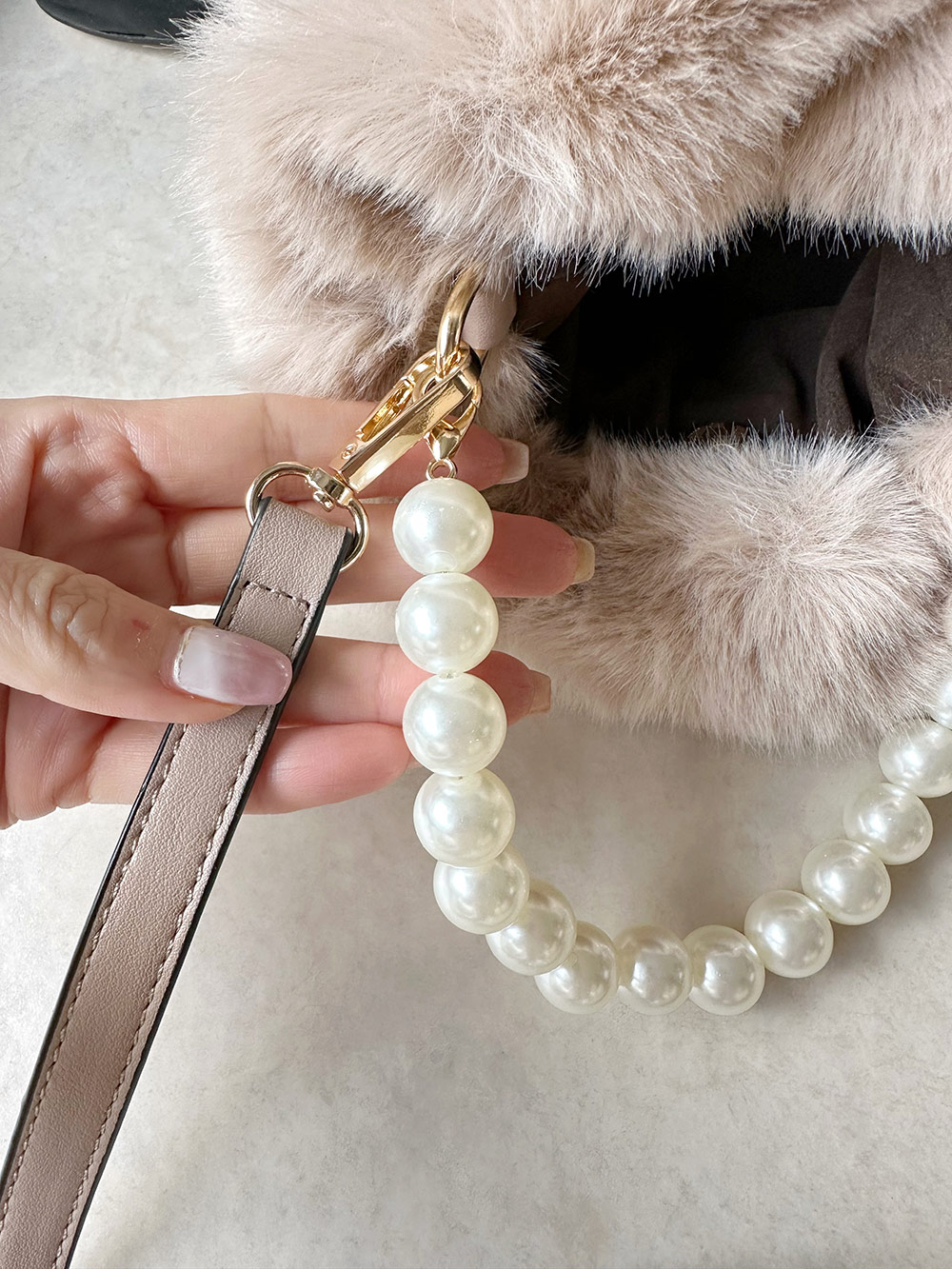 2WAYフェイクパールファーバッグ | 詳細画像11