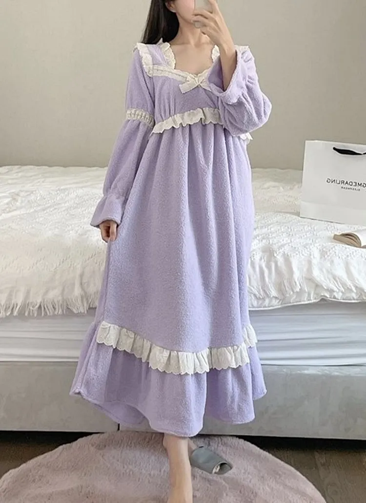 ボアフリルパジャマワンピース(VIOLET) | hugmedarling | 詳細画像1