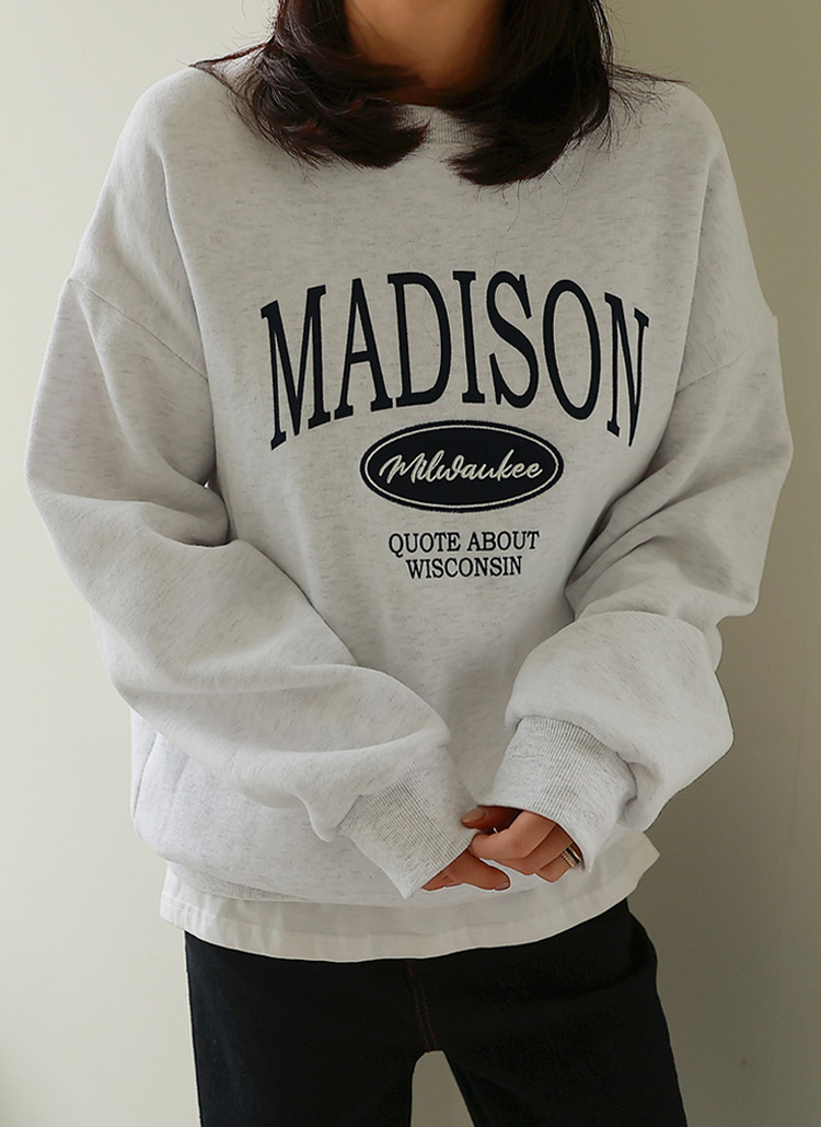 2WAYロゴプルオーバー ホワイトMADISON スウェット