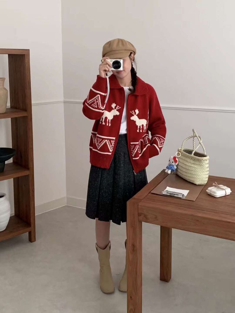 カラーノルディックジップカーディガン | 詳細画像2