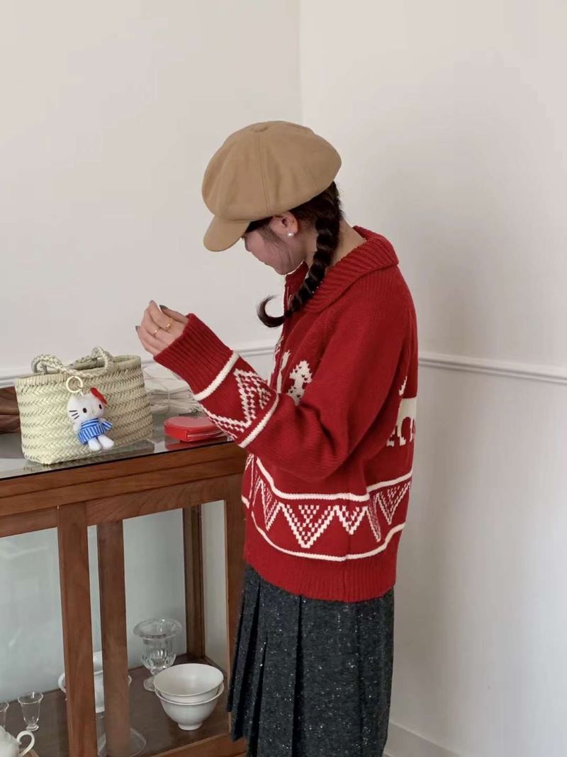 カラーノルディックジップカーディガン | 詳細画像8