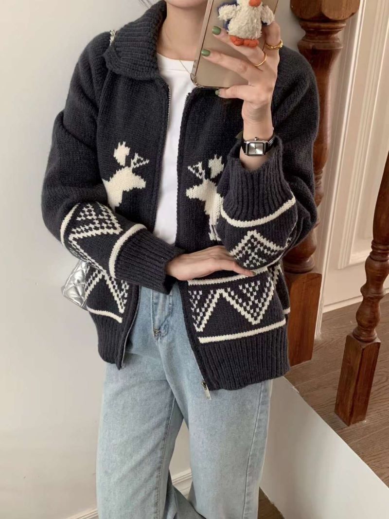 カラーノルディックジップカーディガン | 詳細画像10