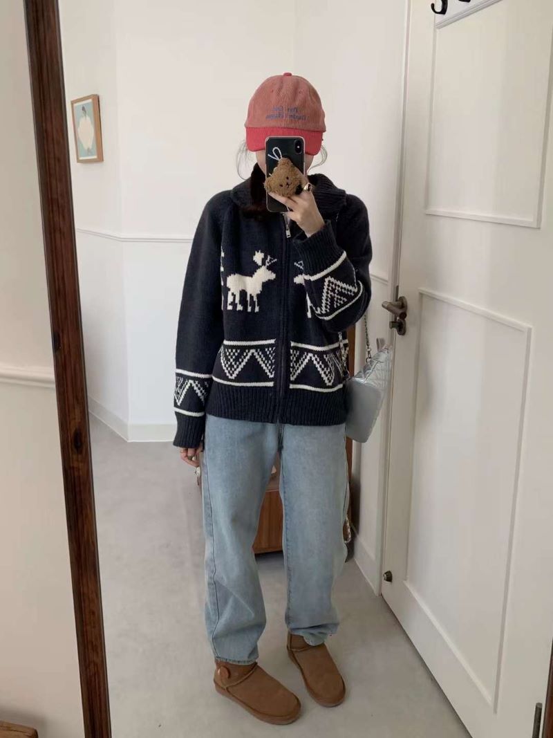 カラーノルディックジップカーディガン | 詳細画像15