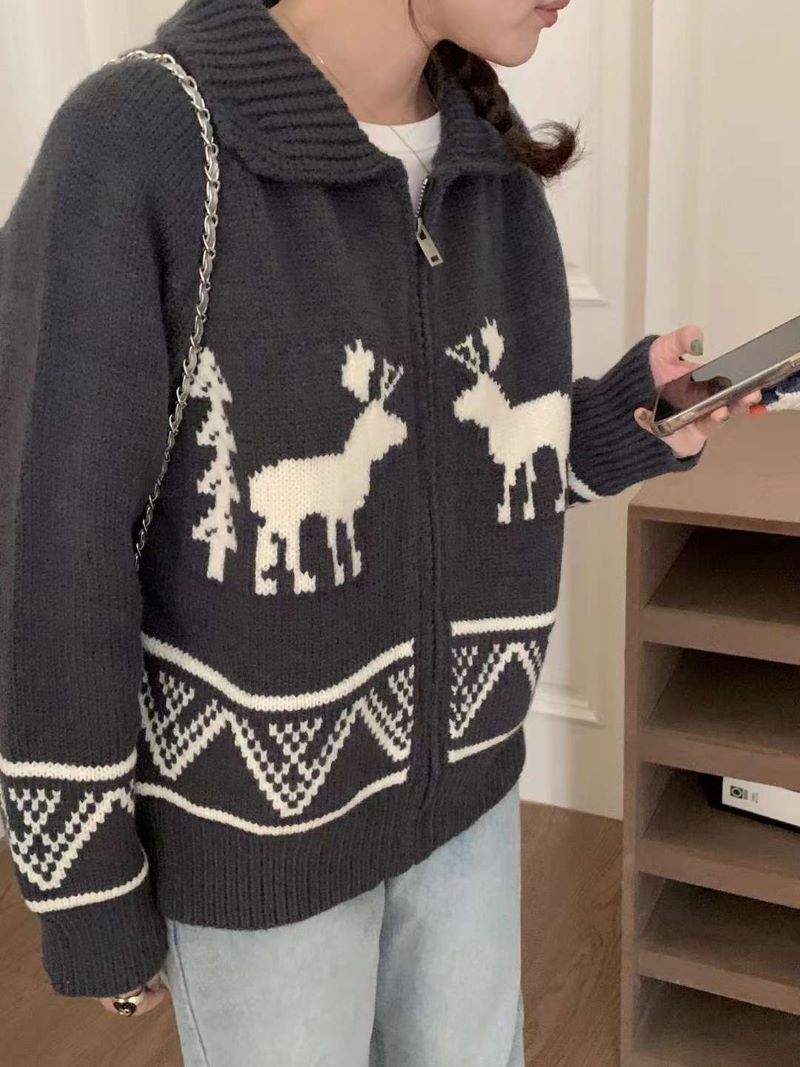 カラーノルディックジップカーディガン | 詳細画像16