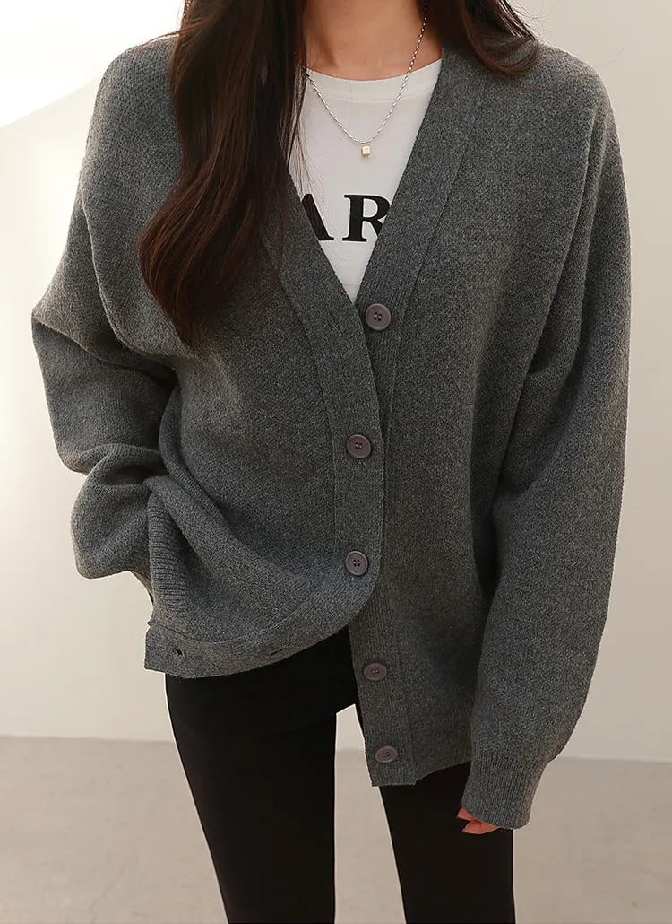 オーバーフィットVネックカーディガン | chicfox | 詳細画像1